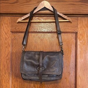 Vintage Italian Leather Crossbody Moto bag